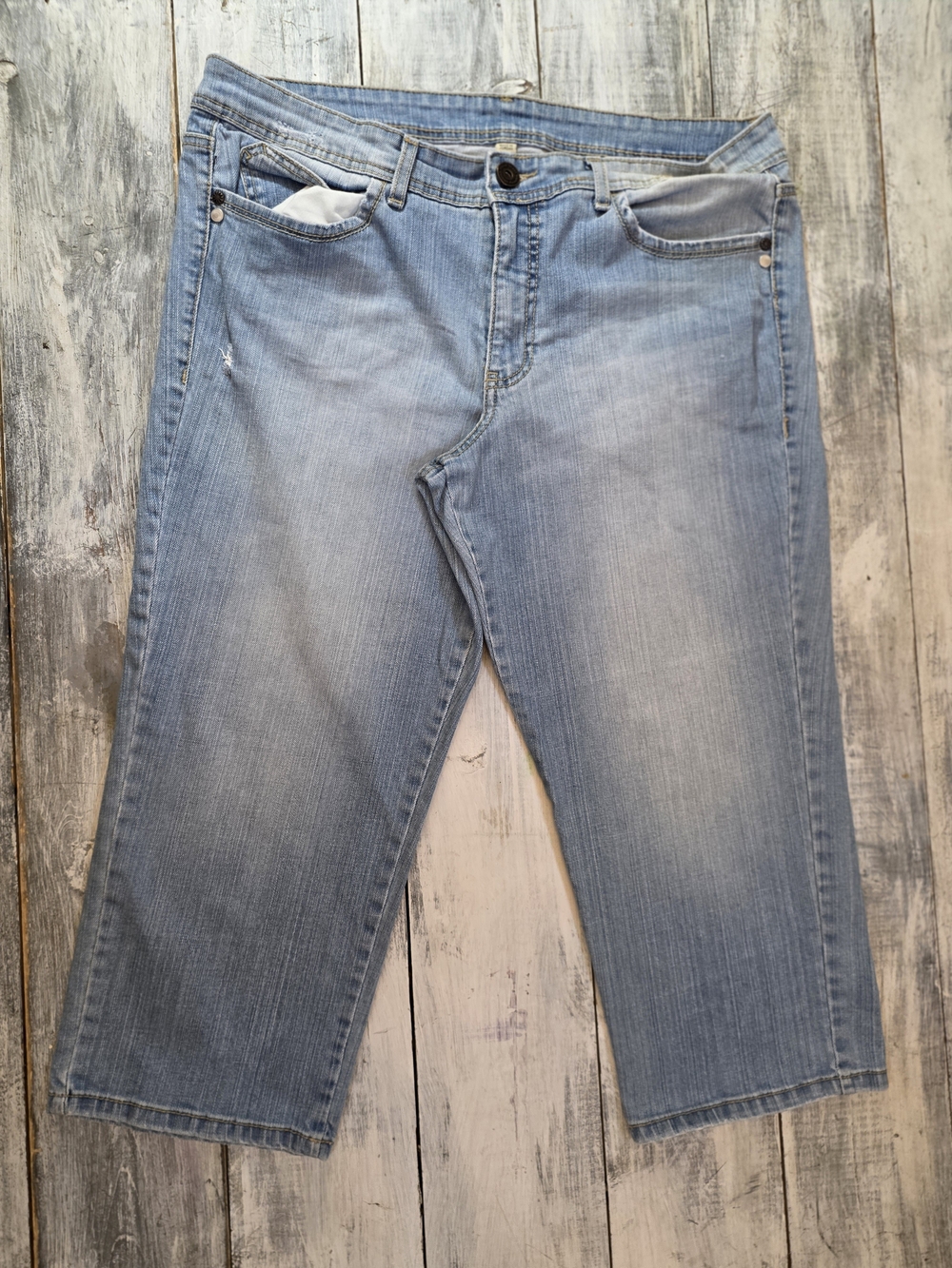 Nine West Vintage America Light Blue Women's Cropped Straight Leg Jeans sz 14/31